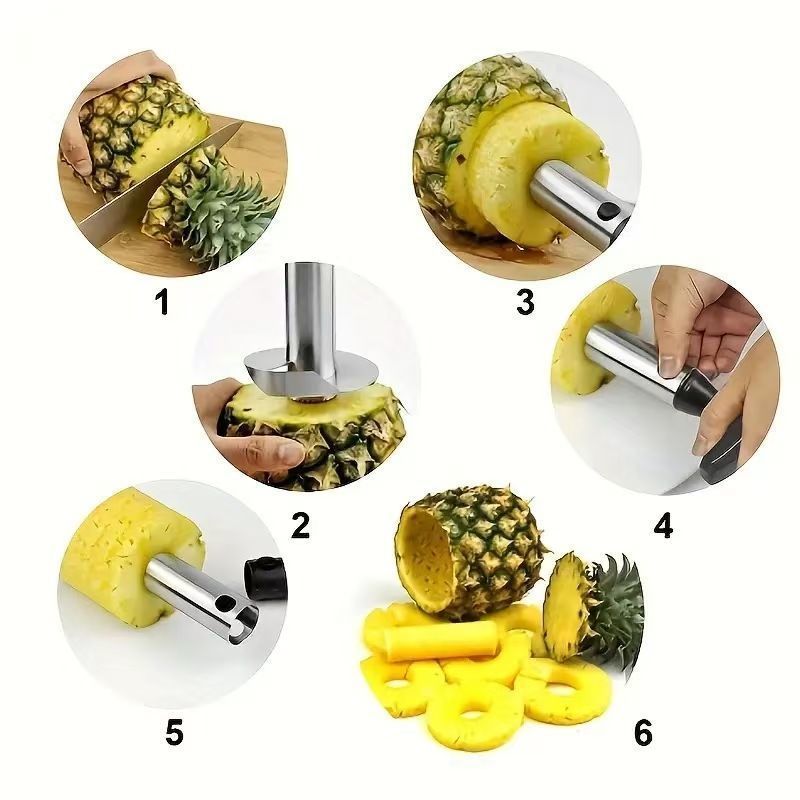 Kitchen Gadget Stainless Steel Pineapple Cutter Coreer with Removable Handle