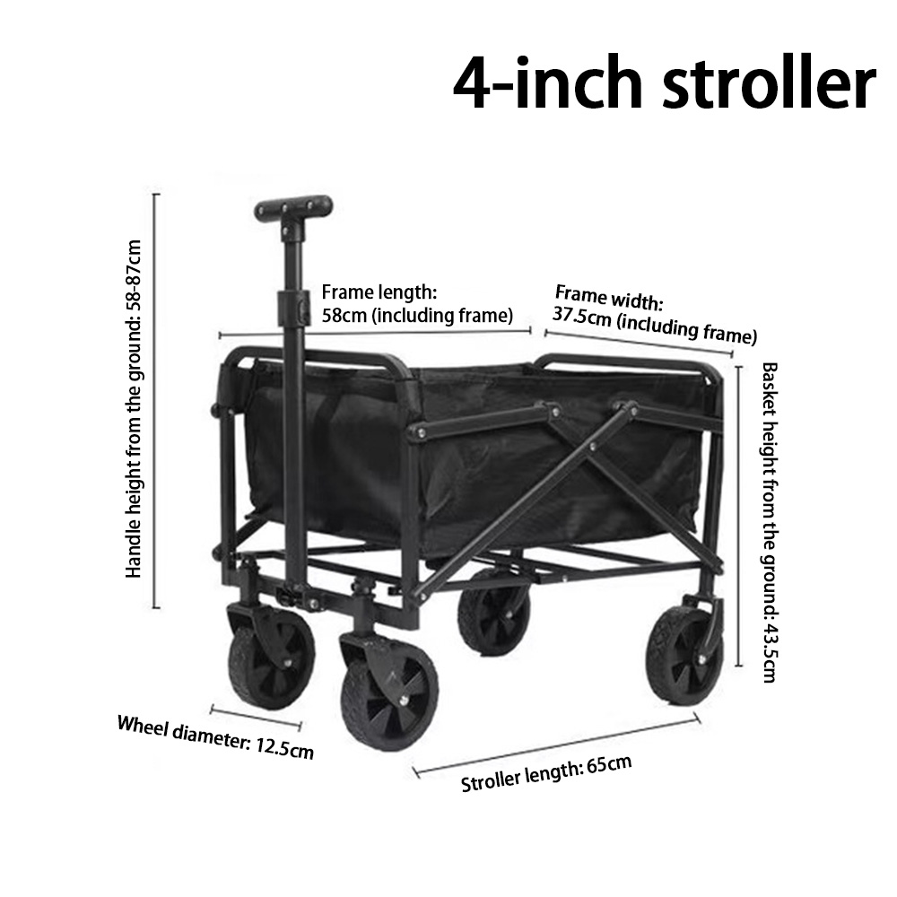 Outdoor Camping Folding Campervan Trolley Stall Wholesale Small Handcart Extended Type