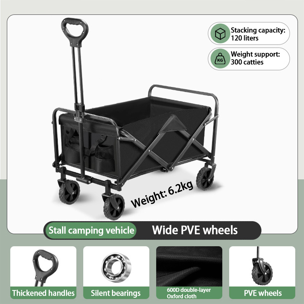 Outdoor Camping Folding Campervan Trolley Stall Wholesale Small Handcart Extended Type