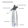 Factory Wholesale 1000ml Soda Siphon with ABS Charger Holder Hook