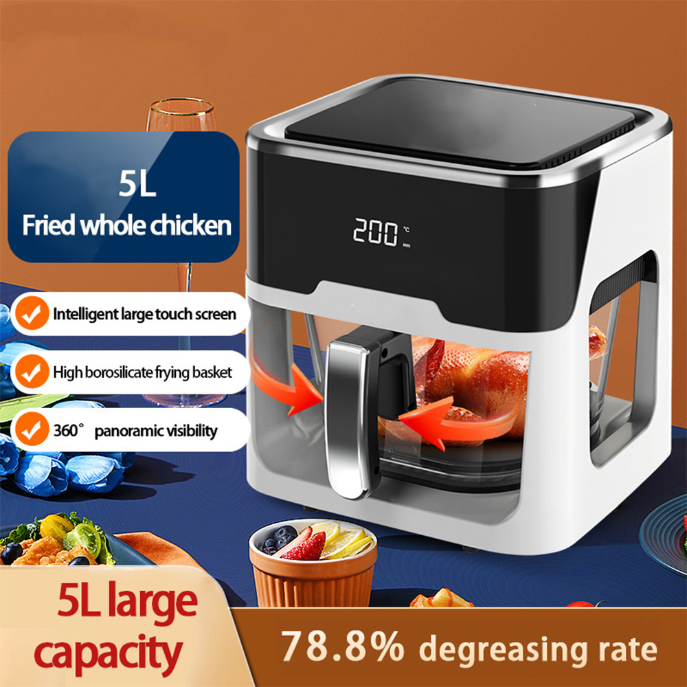 Smart Air Fryer 5L Large Capacity Visual Multi-Function with Roast Fish and Chicken