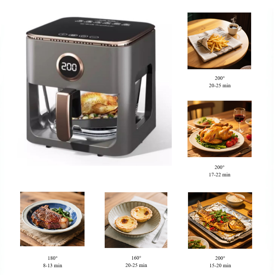 5L Air Fryer Without Oil Home Appliance for Fried Chicken Baked Fish