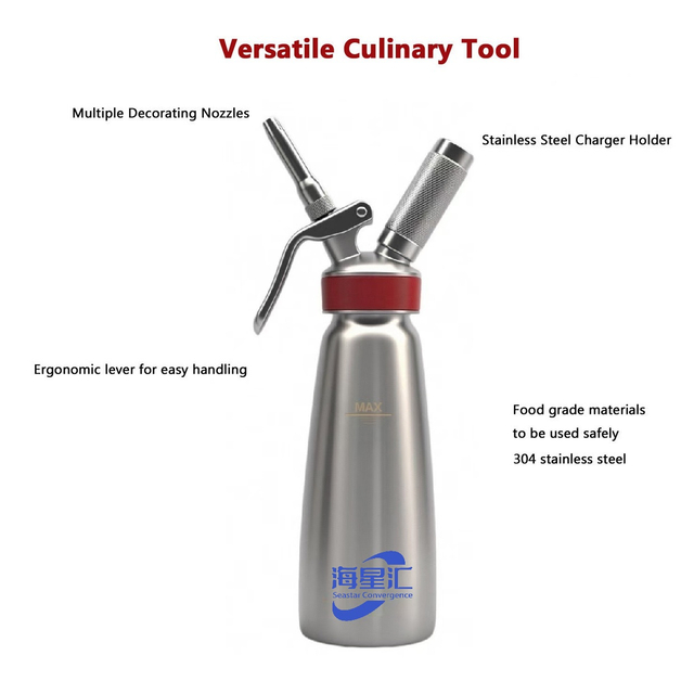 1000ml Cream Whipper Body Head Holder Parts Inside of Head Are Alu