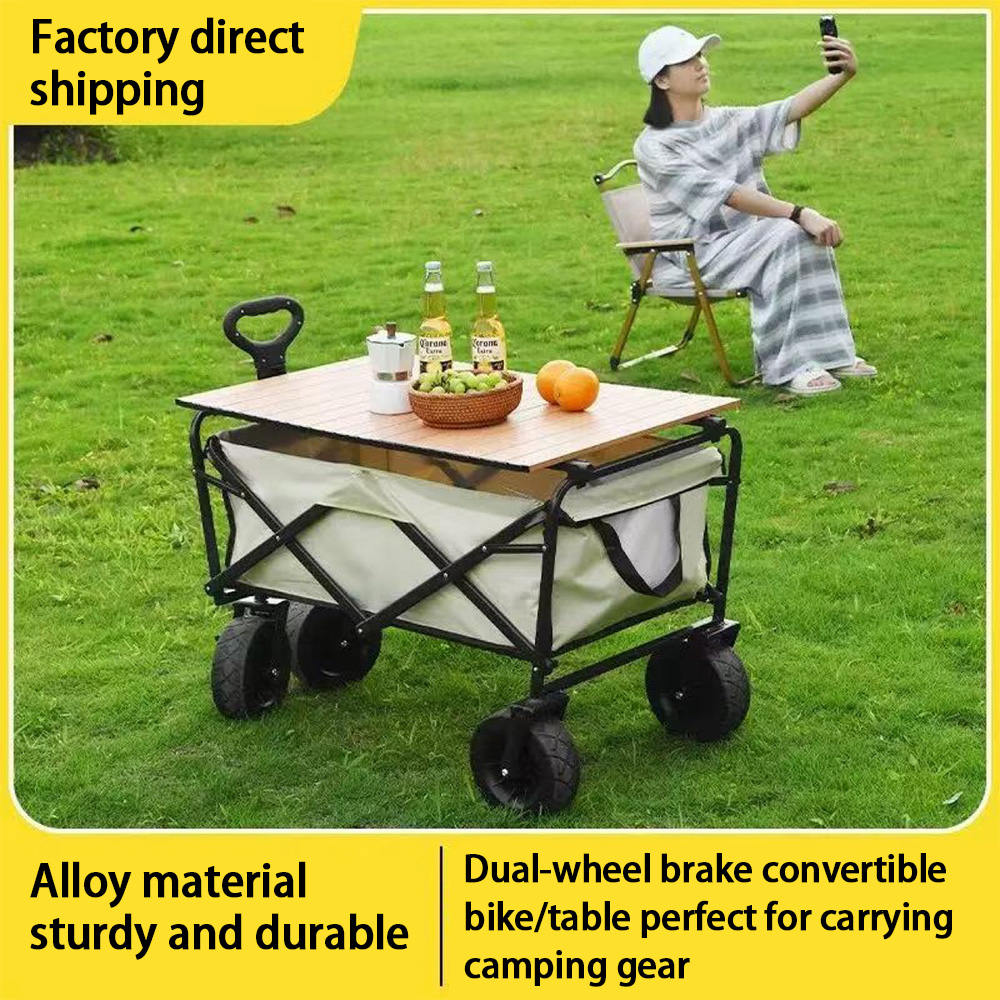 Outdoor Camping Folding Campervan Trolley Stall Wholesale Small Handcart Extended Type