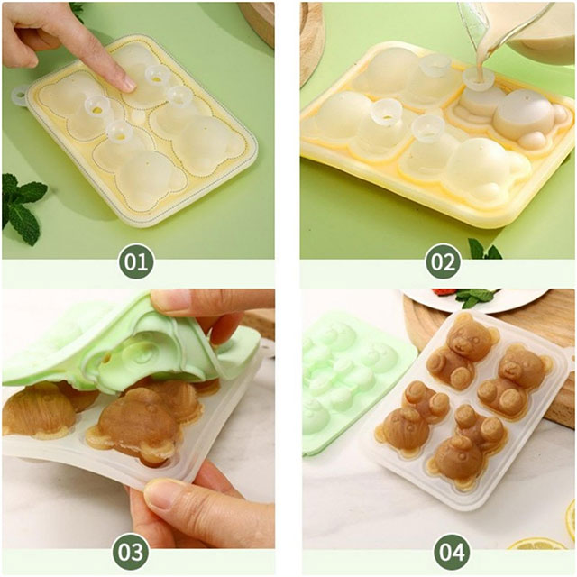 Wholesale Ice Cream Baking Silicone Molds for Freezing Whiskey Chicken Ice Tray